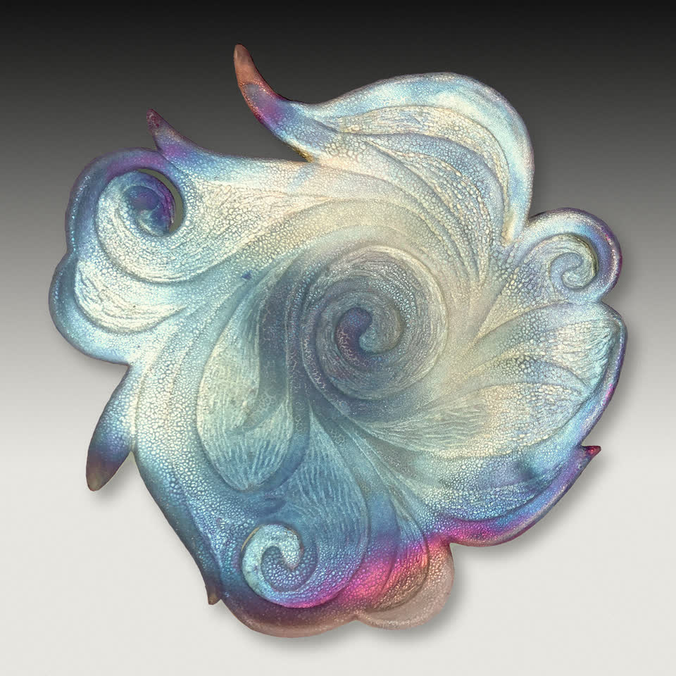 Platter with free form swirls