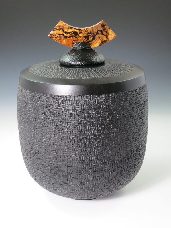 Ebonized Cherry Urn with Oak Burl Finial (U1005)